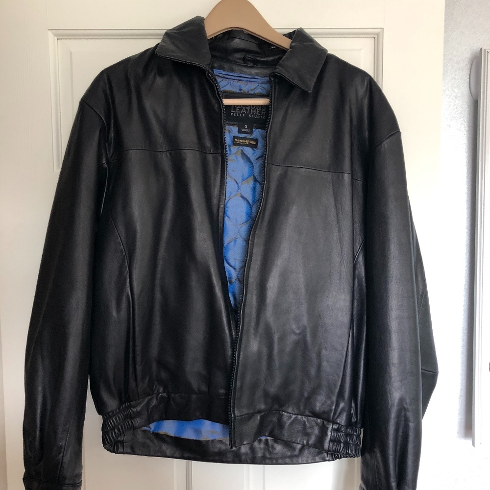 Men's Leather Bomber Jacket